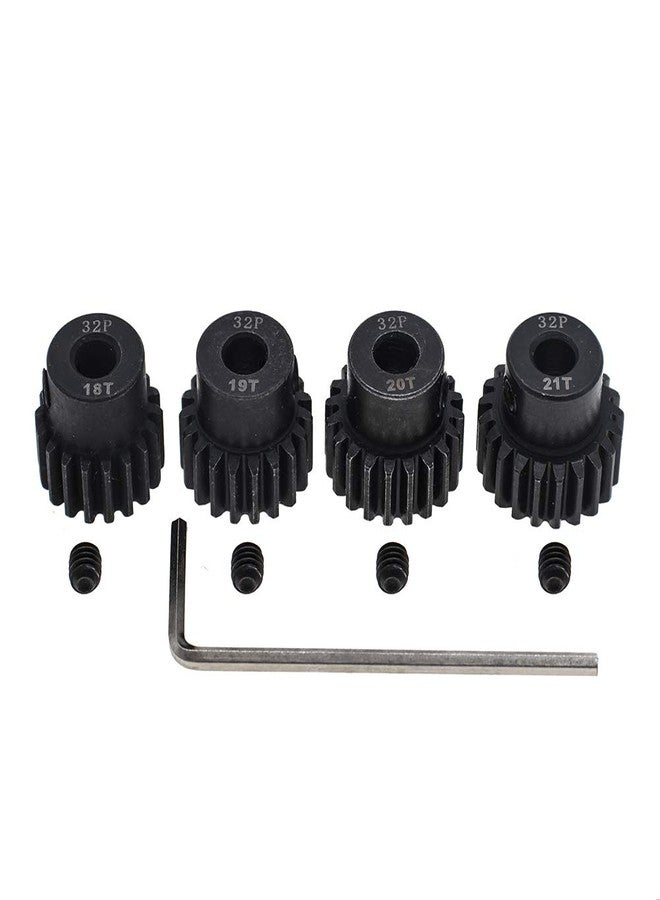 GTHELE 4pcs 32p Pinion Gear 5mm Set Hardened 18t 19t 20t 21t 32 Pitch Gears RC Upgrade Part with Screwdriver - Image 1